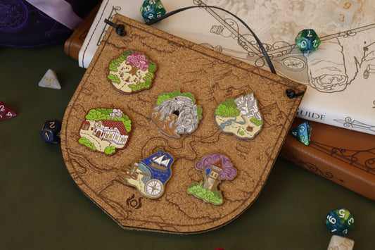 Engraved Cork Banner - Enamel Pin Display