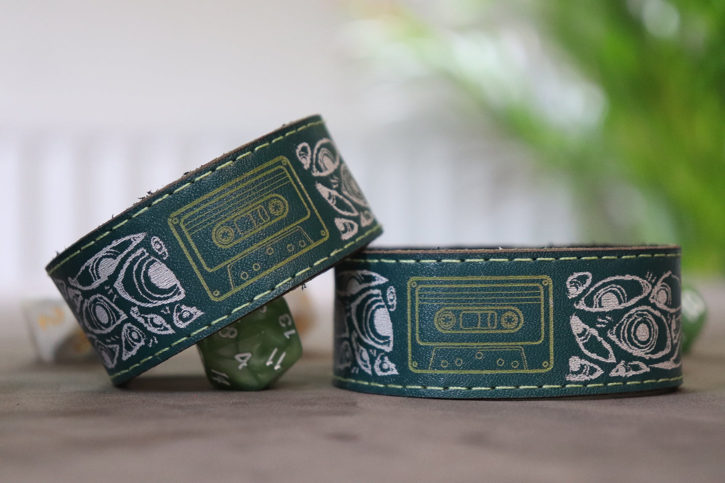 The Statement bracelet - green with green and white inlay