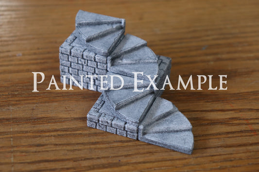 Modular Terrain - Stairs (Winding, rounded) - Unpainted