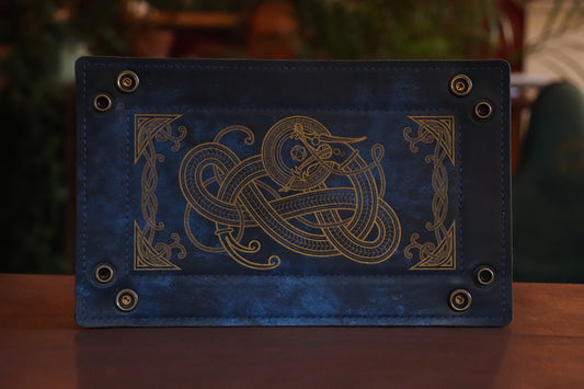 The Wyrm - blue and gold inlay - Dice Tray