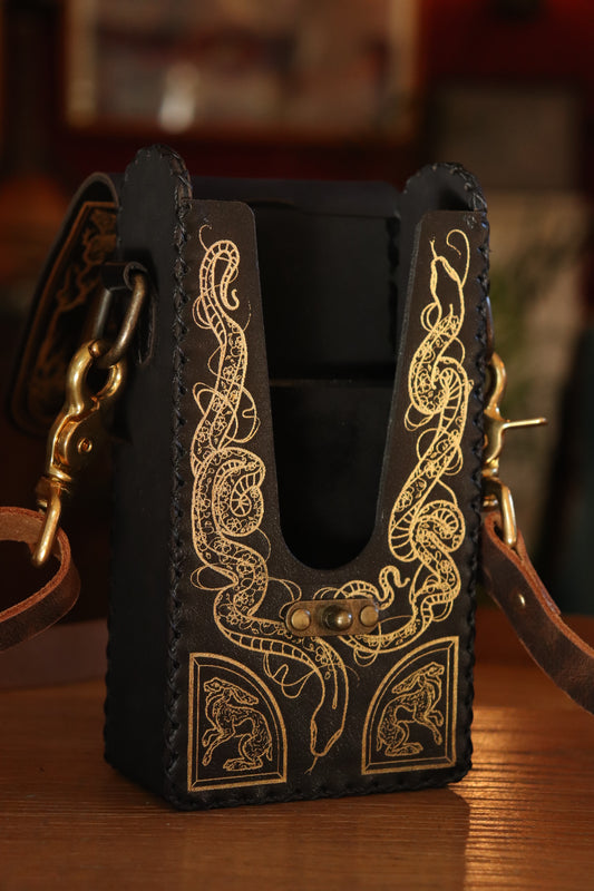 The Garden Witch - black and gold inlay festival pouch