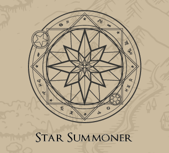 Star Summoner - pink and gold sketchbook 12x12 cm