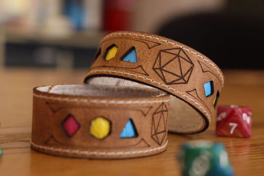 Polyhedral Dice Pride bracelet - Pansexual flag
