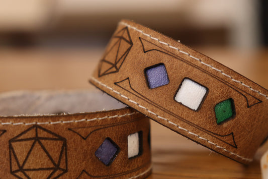 Polyhedral Dice Pride bracelet - Genderqueer flag