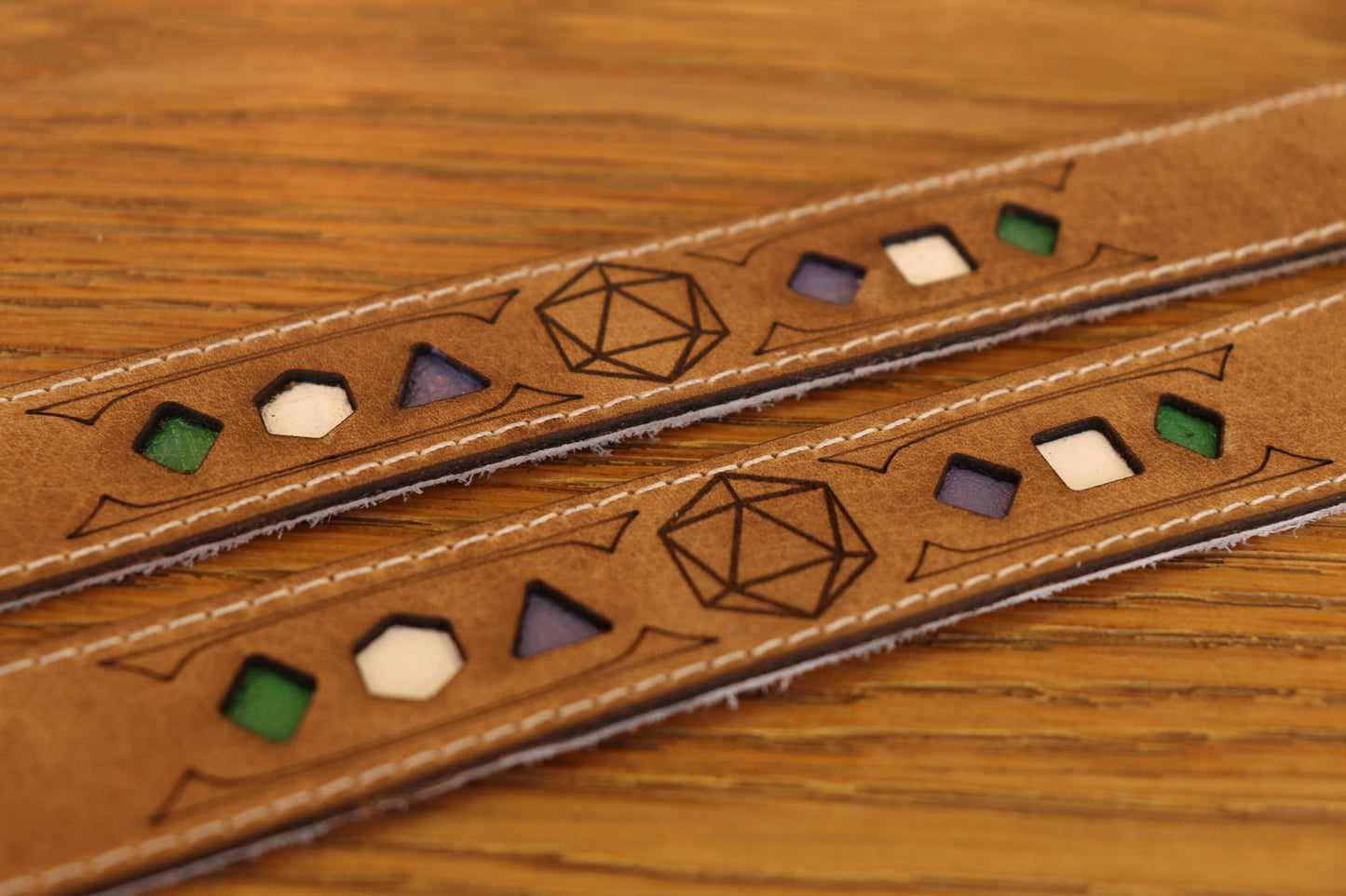 Polyhedral Dice Pride bracelet - Genderqueer flag