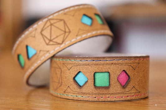 Polyhedral Dice Pride bracelet - Polysexual flag