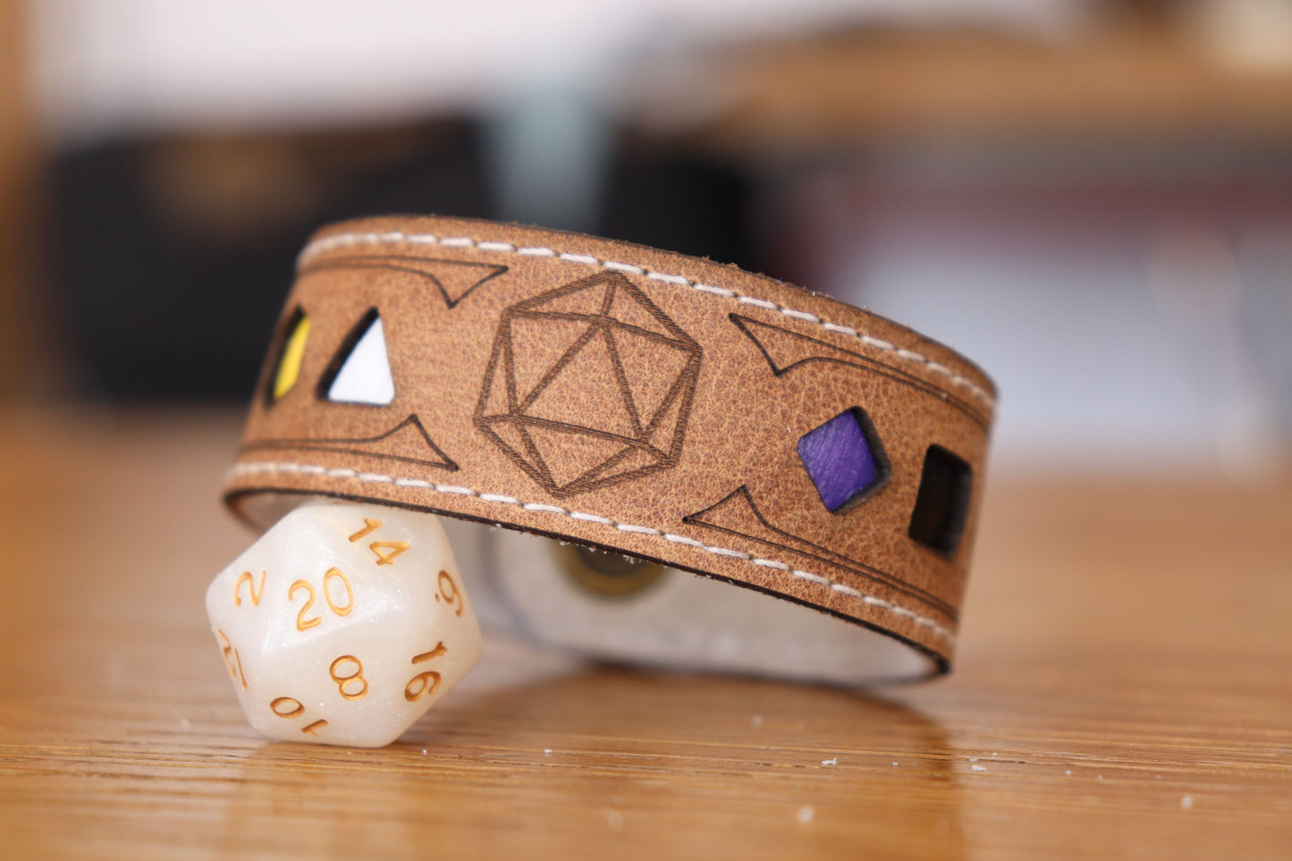 Polyhedral Dice Pride bracelet - Non-binary flag