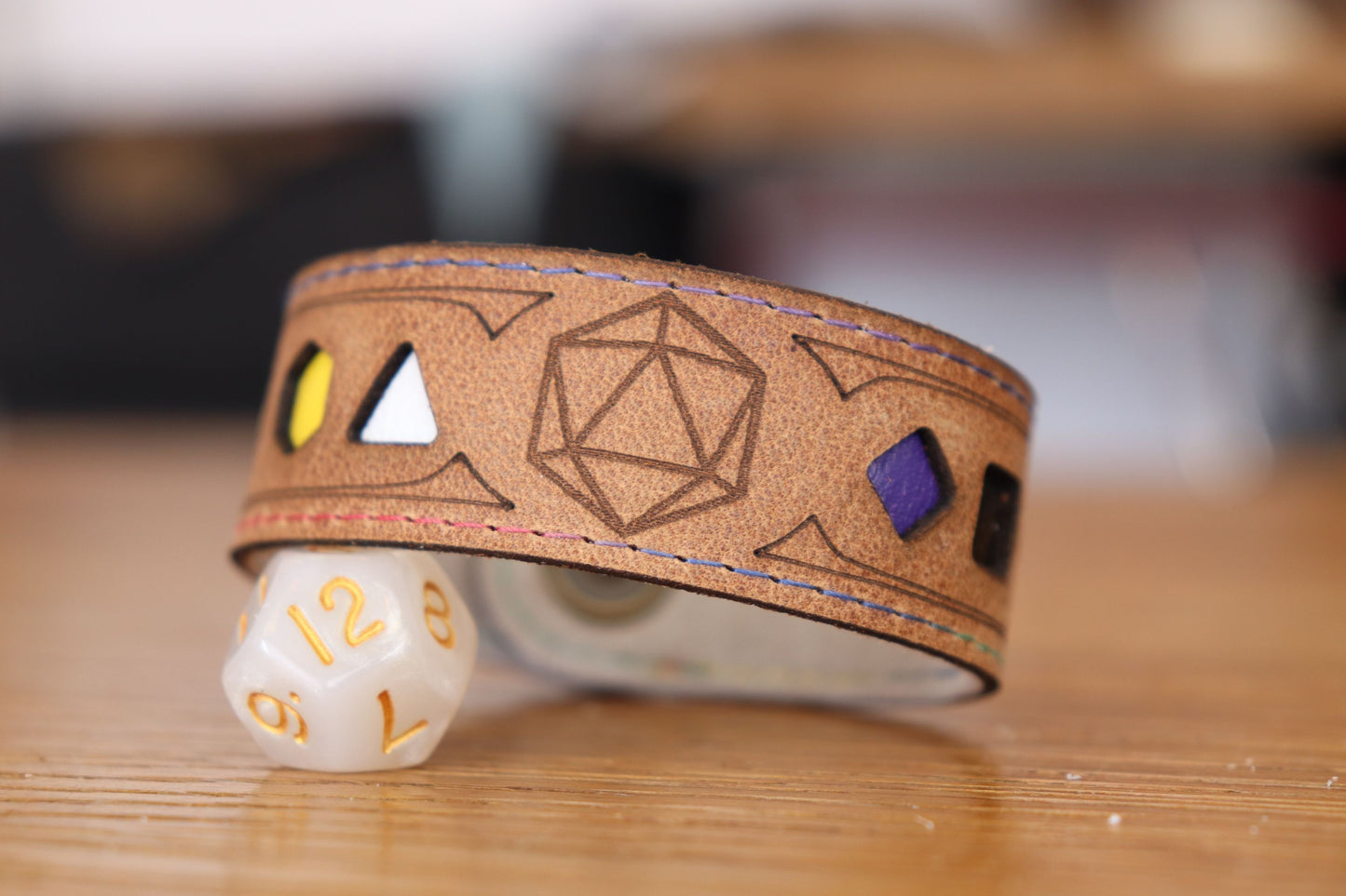 Polyhedral Dice Pride bracelet - Non-binary flag
