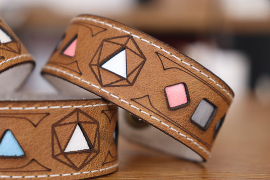 Polyhedral Dice Pride bracelet - Demigender flags