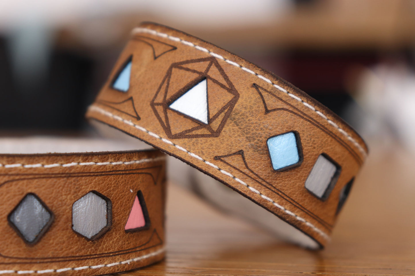 Polyhedral Dice Pride bracelet - Demigender flags