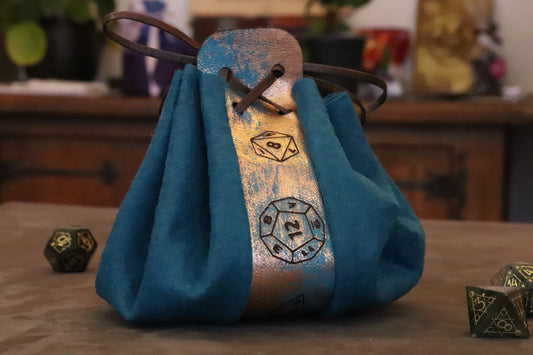 Verdigris Touched dice bag