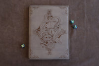 D&D Book Sleeve - Bestiary, Grey leather, midnight blue stitching