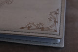 D&D Book Sleeve - Bestiary, Grey leather, midnight blue stitching