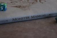 D&D Book Sleeve - Bestiary, Grey leather, midnight blue stitching