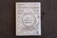 D&D Book Sleeve - Witch, White leather, light blue stitching