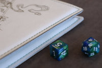 D&D Book Sleeve - Herbalist, White leather, dark green stitching