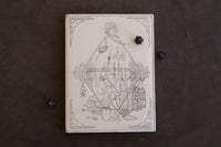 D&D Book Sleeve - Vault, White leather, royal blue stitching