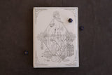 D&D Book Sleeve - Vault, White leather, royal blue stitching