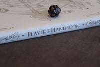 D&D Book Sleeve - Vault, White leather, royal blue stitching