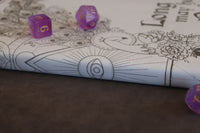 D&D Book Sleeve - Mollymauk, White leather, purple stitching