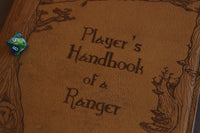 D&D Book Sleeve - Ranger, Brown leather, dark green stitching