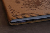 D&D Book Sleeve - Vault, Brown leather, brown stitching