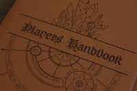 D&D Book Sleeve - Conjurer, Brown leather, purple stitching