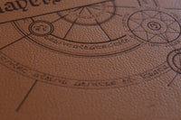 D&D Book Sleeve - Conjurer, Brown leather, purple stitching
