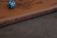 D&D Book Sleeve - Vault, Brown leather, purple stitching