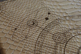 D&D Book Sleeve - Conjurer Circle, Dragonscale leather, brown stitching