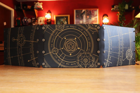 Conjurer Circle DM Screen: Black with Gold Wax Inlay