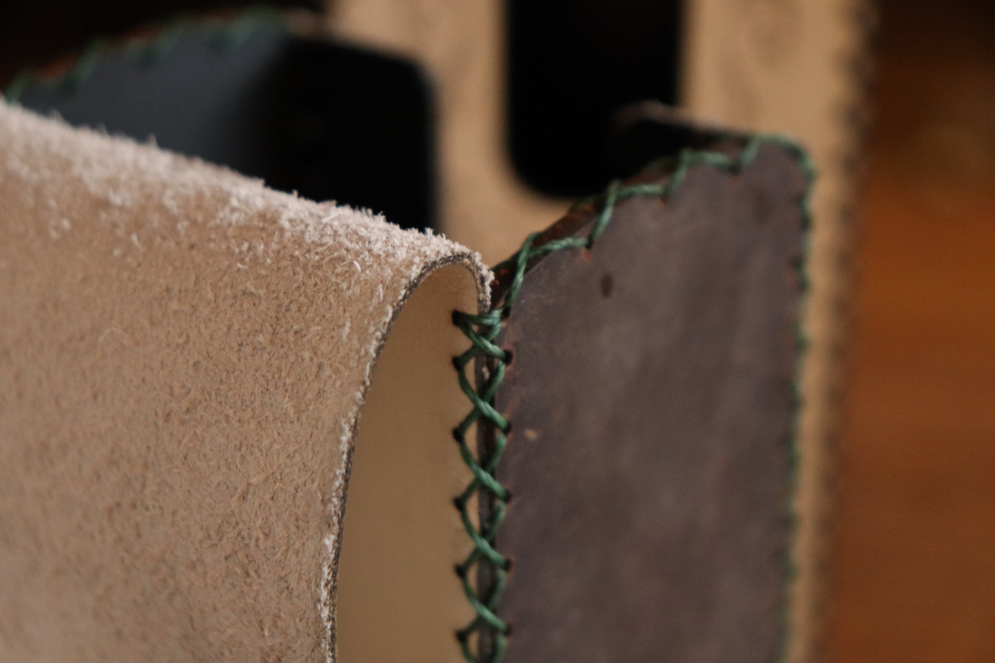 Tarot Pouch - Lórien (White, Green Stitching)