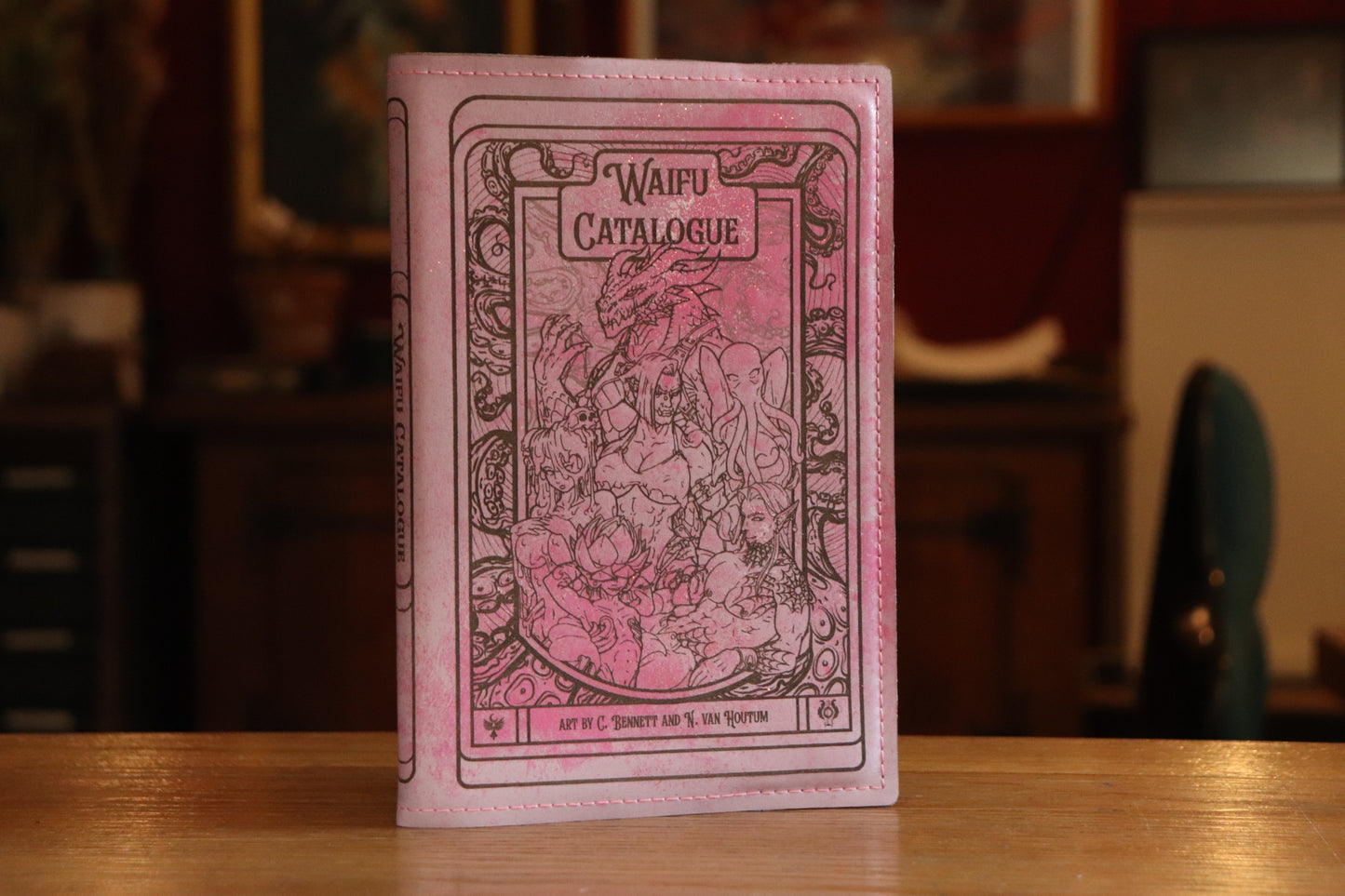 Waifu Catalogue notebook - pink glitter