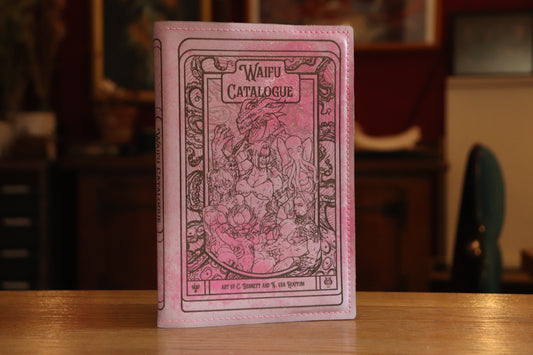 Waifu Catalogue notebook - pink glitter