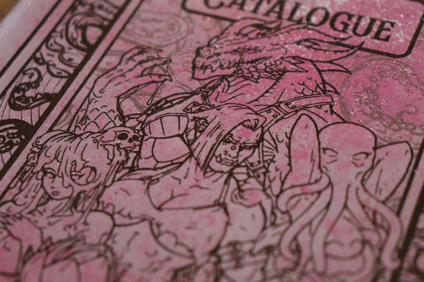 Waifu Catalogue notebook - pink glitter