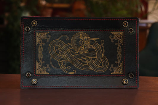 The Wyrm - black and gold inlay - Dice Tray