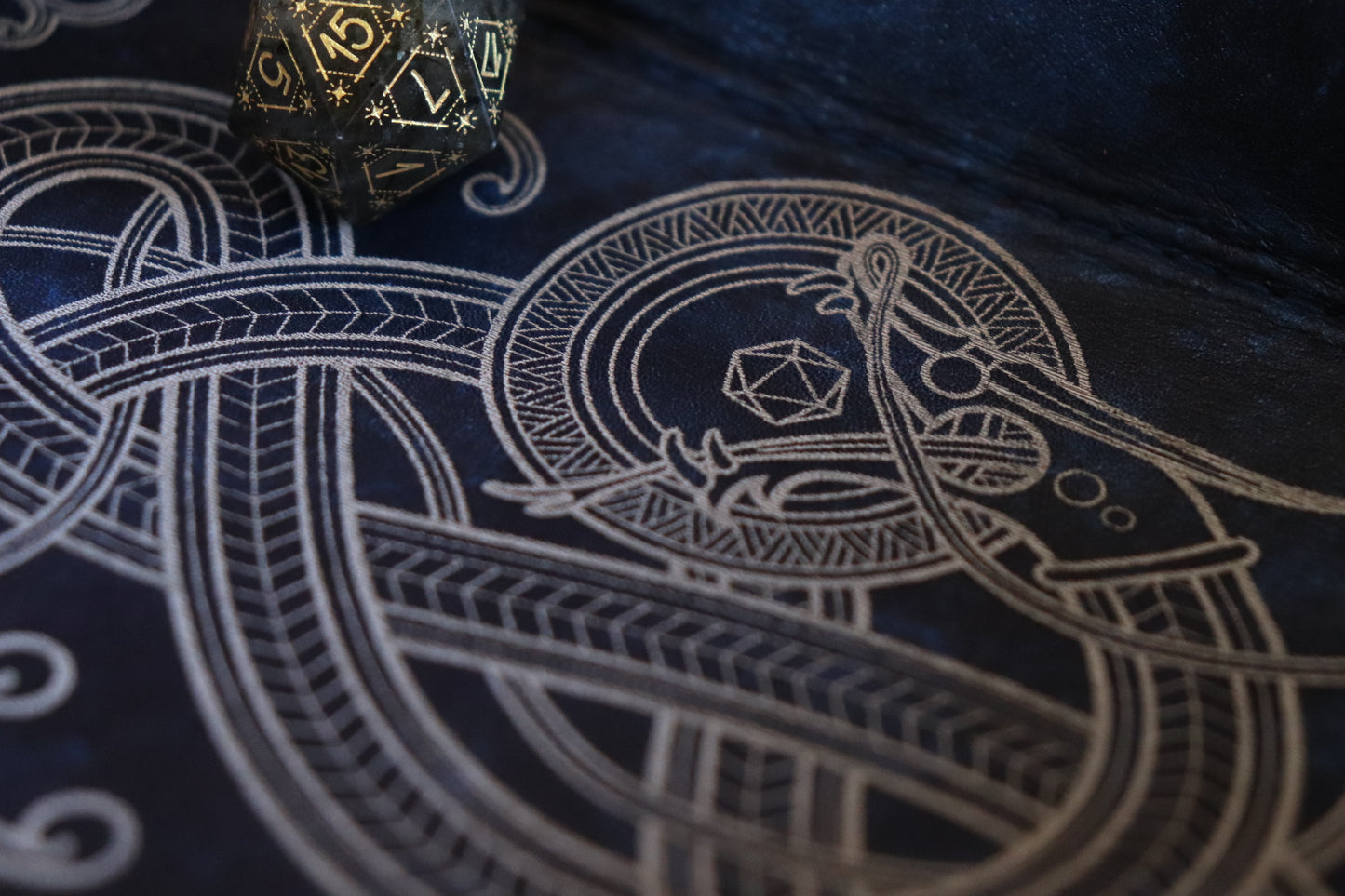 The Wyrm - blue and white inlay - Dice Tray
