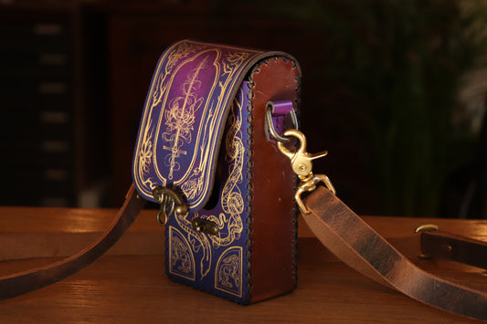 The Garden Witch - purple and gold inlay festival pouch