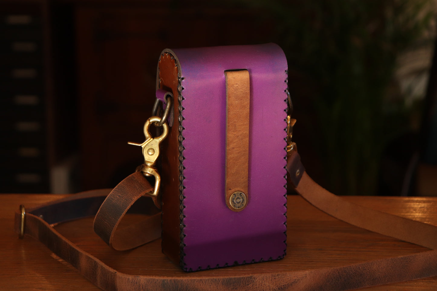 The Garden Witch - purple and gold inlay festival pouch