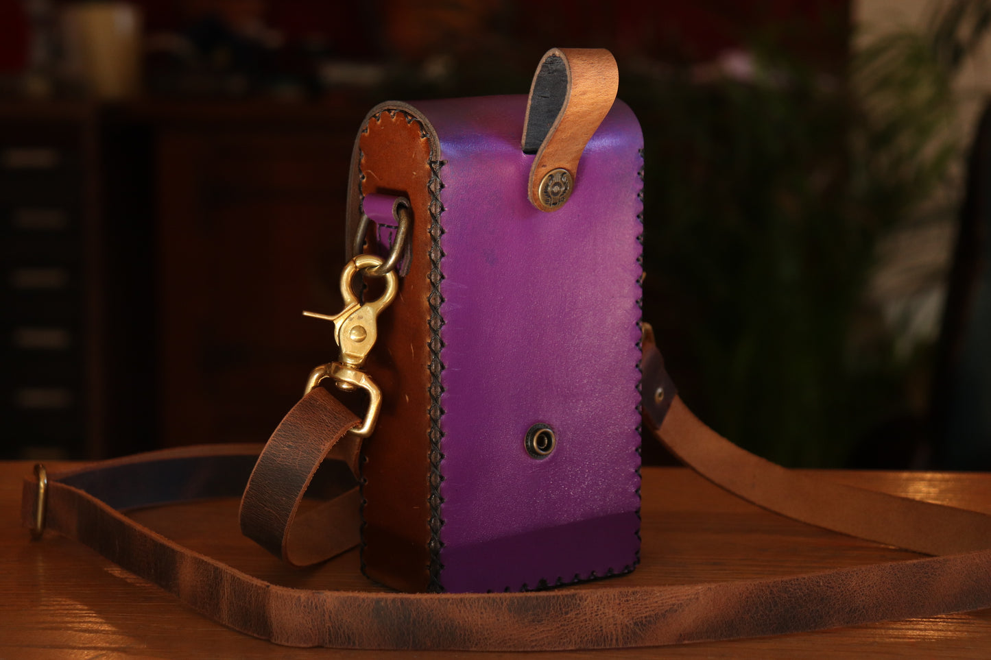 The Garden Witch - purple and gold inlay festival pouch