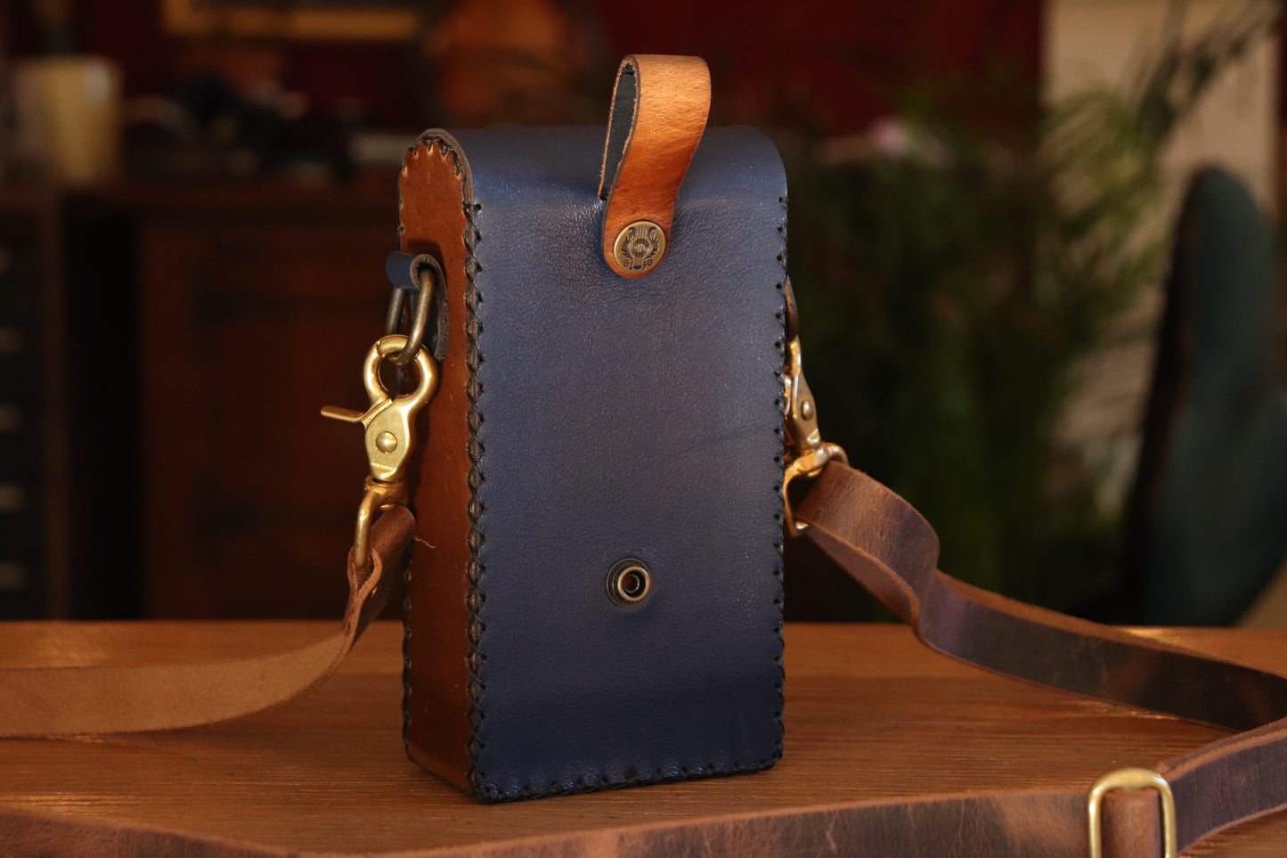 The Garden Witch - blue and gold inlay festival pouch