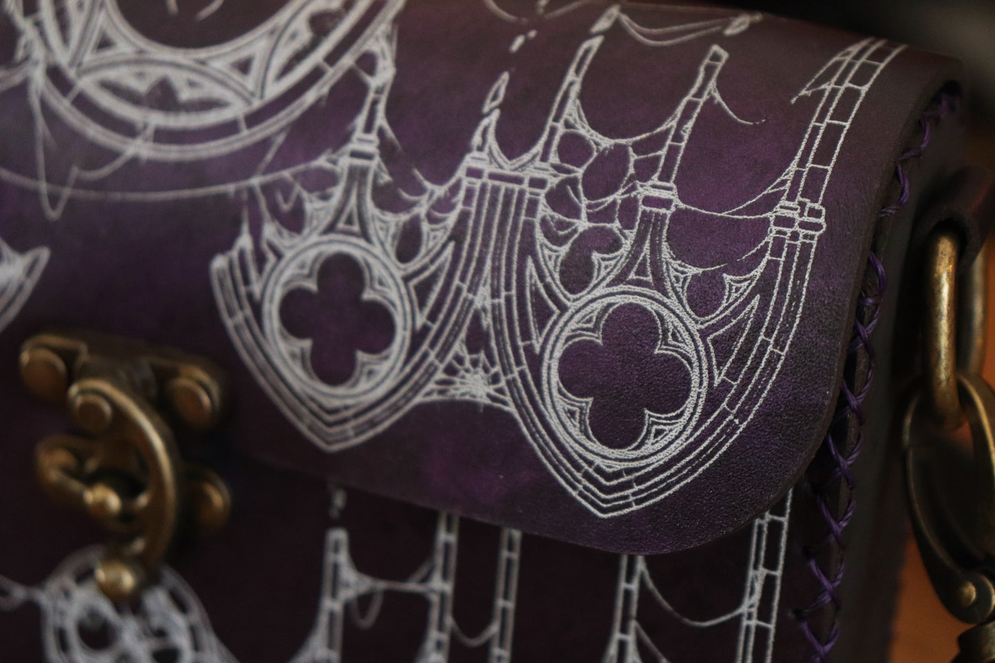 Church of Lolth - Purple and white inlay festival handbag