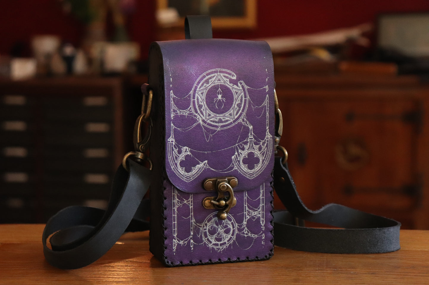 Church of Lolth - Purple and white inlay festival pouch