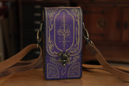 The Garden Witch - Purple and gold inlay festival pouch
