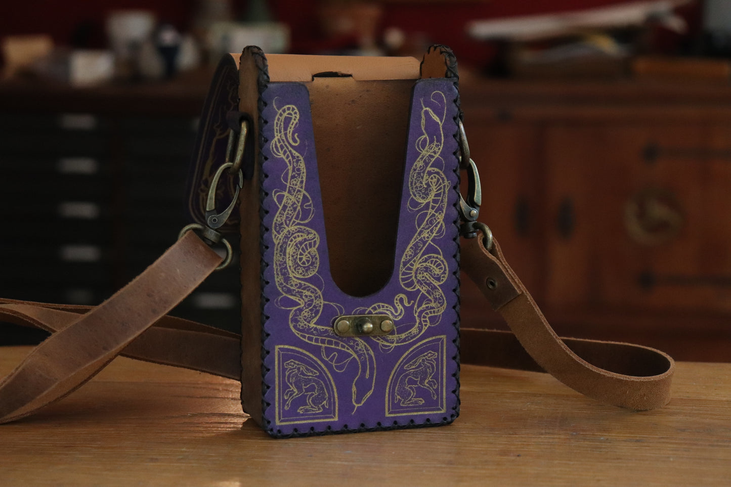 The Garden Witch - Purple and gold inlay festival pouch