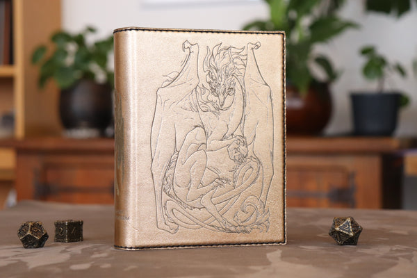 Limited Edition Combat Compendium - Standard Size - Gold Leather + Dragon Engraving