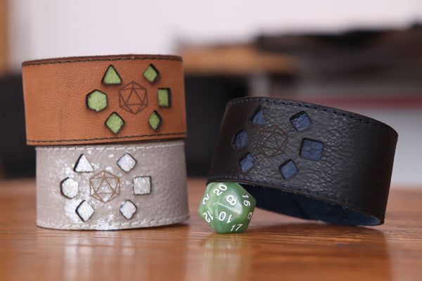Wide Polyhedral Dice bracelet - Fully customizable