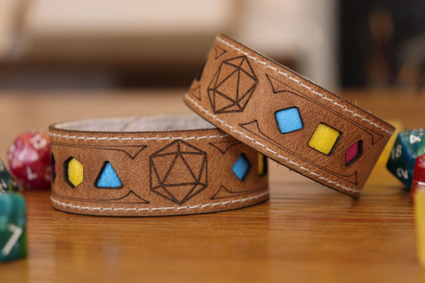 Polyhedral Dice Pride bracelet - Pansexual flag