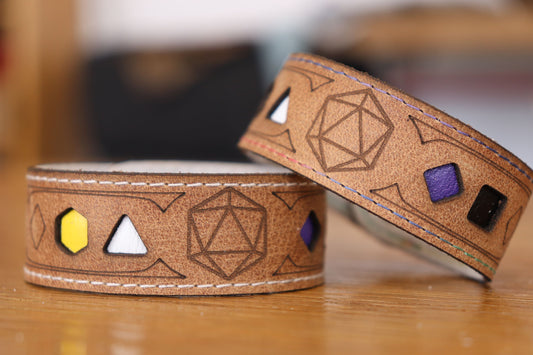 Polyhedral Dice Pride bracelet - Non-binary flag