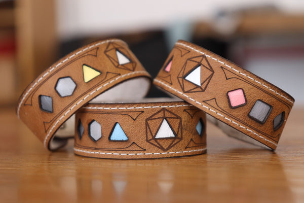 Polyhedral Dice Pride bracelet - Demigender flags